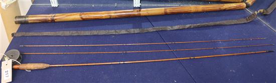 A Farlow split cane, one ounce, two piece, a two piece, exhibition fishing rod, (with a spare tip) with bamboo case, circa 1930s